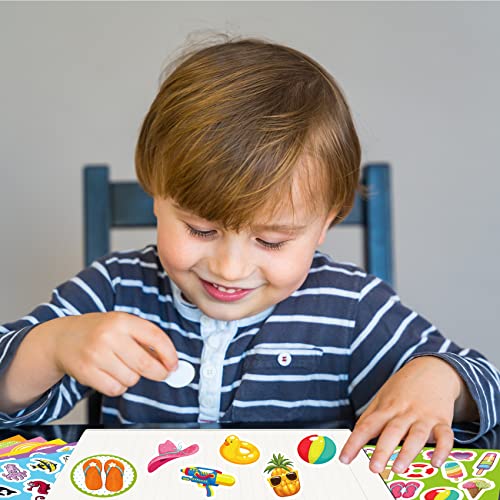Joy Bang 500 PCS Summer Stickers for Kids, 30 Sheets Beach Ocean Tropical Stickers Bulks, Ice Cream Sea Animal Holiday Hawaiian Sticker Crafts School Teacher Classroom Party Favors Essentials - style: Summer
