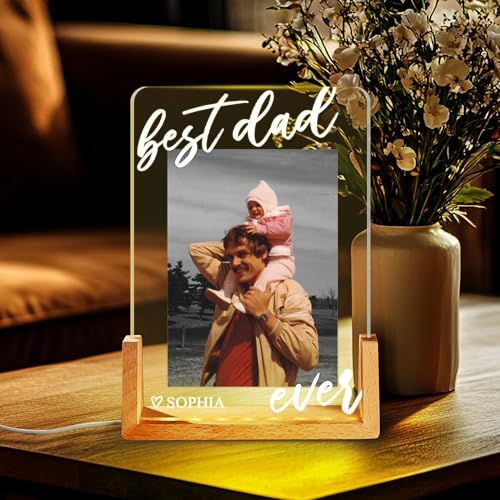 Personalized Best Dad Ever Photo Night Light, Custom Dad Grandpa Photo LED Lamp, Father Day Night Light, Fathers Day Gift, Gift from Kids, Birthday Gifts for Daddy - color: Style 10