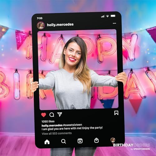 SPEEDYORDERS Social Media Photo Booth Prop - Custom Instagram Photo Booth Frame - Customized Insta Giant Selfie Frame - IG Frame For Fun Social Media Posts - color: Single Frame