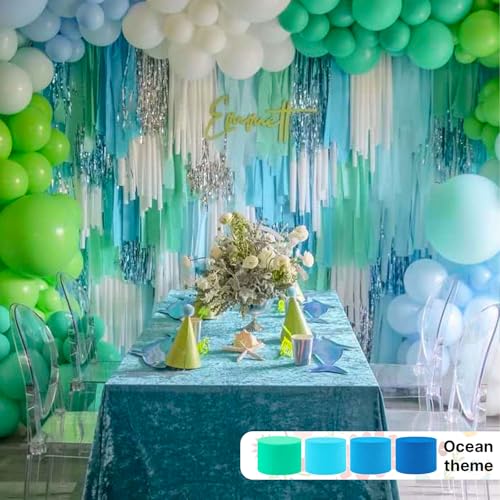 PartyWoo Mint Green Crepe Paper Streamers, 4 Rolls of 328ft for Party, Wedding, Birthday, Baby Shower Decorations by PartyWoo - color: Green-9592
