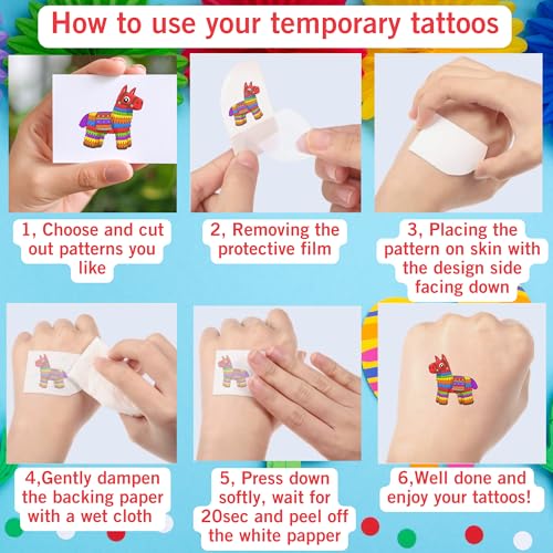 Cinco De Mayo Temporary Tattoos - Cinco De Mayo Decorations Fiesta Party Decorations Supplies Accessories Traditional Mexico Fiesta Party Favors Mexican Design Taco Celebration Gift Idea For Family