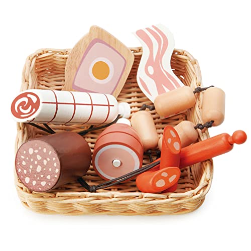 Tender Leaf Toys - Charcuterie Basket - Pretend Food Play Supermarket Shopping Game Accessories Educational Learning Toys for Children 3+
