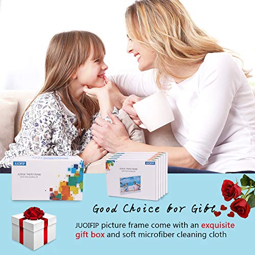 Premium Acrylic Photo Frame 4x6-5 Pack Gift Box Package, Clear Free Standing Desktop Magnetic Frame Double Sided Best Gift for Family, Perfect Decorate Birthday Wedding Party - size: 4x6"-5