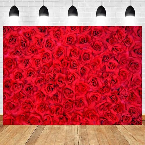 5x3ft Red Rose Backdrop Rose Flower Wall Background for Photography Valentines Day Backdrop Valentines Banner Wedding Bridal Shower Decor Birthday Decoration Mother's Day Photo Booth Prop - color: color 8, size: 5x3ft