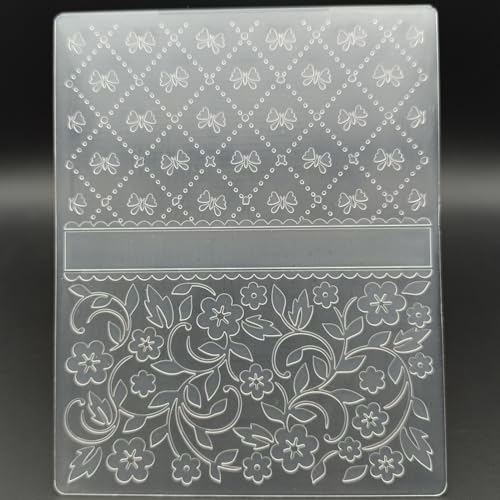Plastic Embossing Folder 4.72 x 5.9 Inchs Luxury Card Background Paper Crafts Plastic Textured Impressions for Card Making Scrapbooking