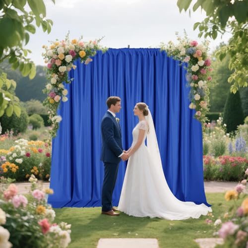 Sugargirl Wrinkle Free Royal Blue Backdrop Curtains Polyester Photo Backdrop Drapes Curtains with Rod Pockets for Party Birthday Wedding Photography Home Decoration(5x7FT, 2 Panels) - color: Royal Blue, size: W5' x H7' (2 panels)