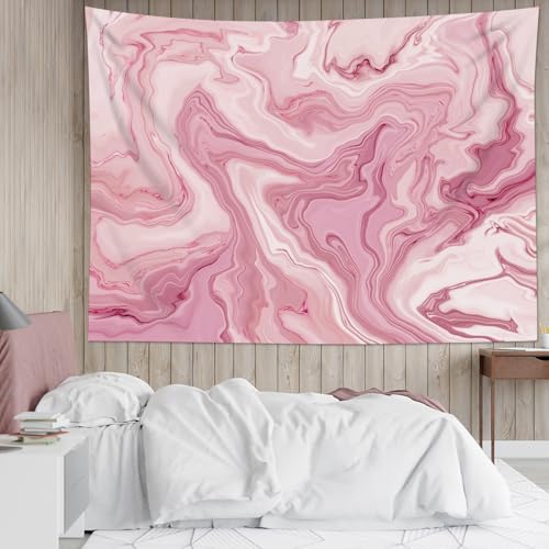 SCECALA Pink Swirl Marble Tapestry Abstract Pink and White Swirl Marble Wall Tapestry Cute Pastel Wall Hanging for Girls Bedroom Living Room College Dorm Photography Party Home Decor 60x40 Inch - color: Pink and White, size: 40"L x 60"W