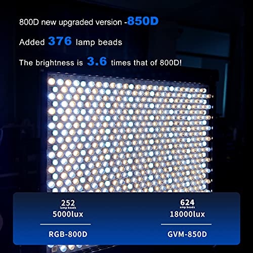 GVM RGB Video Lighting, Bi-Color Led Video Light Kit with APP Control, 2 Packs 850D Photography Lighting Kit CRI 97+ for Web Conference, YouTube, Gaming, Zoom, Aluminum Alloy Shell - size: 2 packs