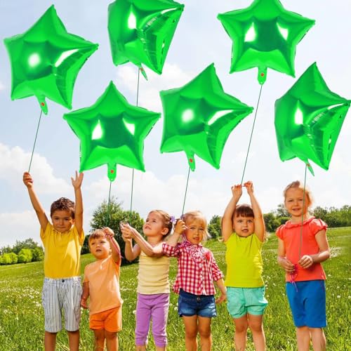 20 Pcs Star Balloons,18 Inch Green Star Foil Balloons,Stars Shaped Balloon Mylar Helium Balloon for Birthday Party Anniversary Wedding Baby Shower Decorations (Green) - color: 18inch-green