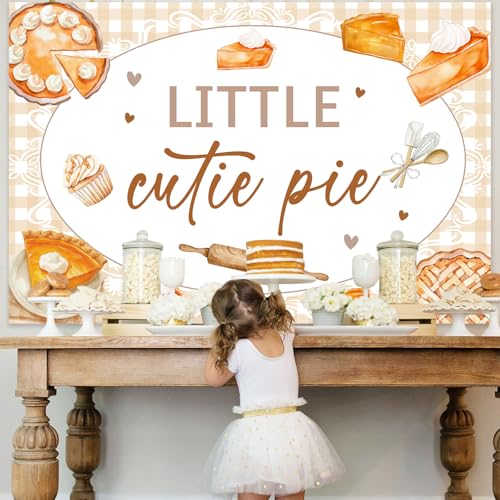 Little Cutie Pie Baby Shower Decorations a Little Cutie Pie is on The Way Backdrop Cutie Pie Photography Background for Cookie Baking Themed Sweet as Pie Baby Shower Photo Booth Props 5x3ft