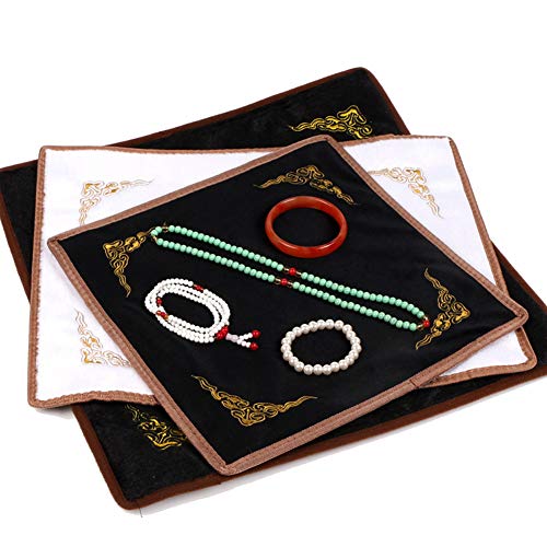 mollensiuer 1 Piece Black Velvet Jewelry Display Pads Display Jewelry Cloth for Rings Earrings Bracelet Watch (30 x 30 CM)