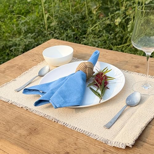 Hausattire Reusable Napkins Cloth Washable 100% Cotton 18x18 Inch Dinner Napkin|Table Napkins for Home Banquet Wedding BBQ |Set of 12 Cloth Napkin Mother's Day Table Decor |Light Blue - color: Light Blue, size: 18x18