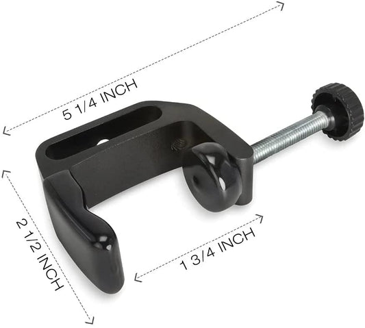 Universal C-Clamp Aluminum Support Clamp Desktop Mount Holder Stand with 1/4" and 3/8" Thread Black(4 Pack)