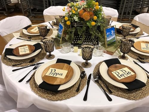 PLOYMONO Black Heavy Duty Polyester Napkins - 17 x 17 Inch Solid Washable Cloth Dinner Napkins - Set of 8 Napkins with Hemmed Edges - Great for Weddings, Parties, Banquets, Halloween, Thanksgiving - color: Black