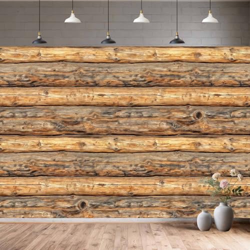 7x5ft Wooden Log Backdrop Vintage Brown Round Timber Texture Wood Background Rustic Photo Backdrop for Photoshoot Baby Shower Wedding Party Adult Photo Booth Video Shoot Vinyl Studio Prop - color: White, size: 7x5FT