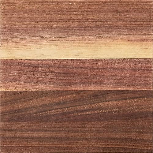 John Boos B Series Square Wooden Walnut Cutting Board 9”x9” – 1.5” Thick, 3-lb Non-Reversible Butcher Block with Wood Bun Feet & Edge-Grain - color: Walnut with Wood Feet, size: 9"L x 9"W