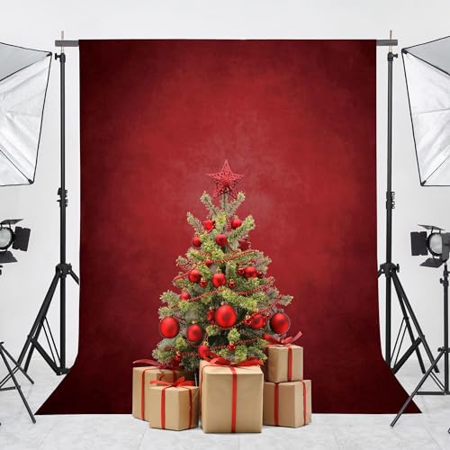 Abstract Professional Photography Backdrop for Portrait Photo Props Booth Background Photoshoot Studio with Polyester Fabric Roller Pocket on Top (8x10ft,Red,No Stand) - color: Red, size: 8'x10'