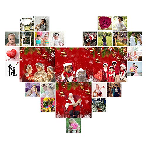 Snowflake Christmas Photography Backdrop for Winter New Year Eve Family Party 5x3ft Birthday Glitter Bokeh Sparkle Red Xmas Background Newborn Baby Shower Decoration Photo Booth Props