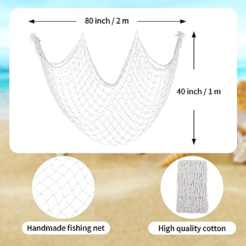 2 Pack Fish Net Decorations for Party - color: Off White