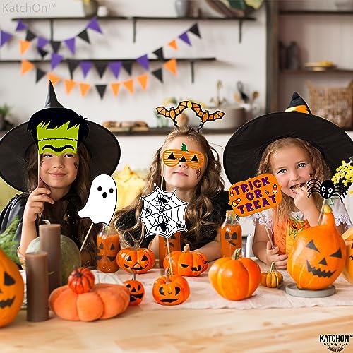KatchOn, Scary Halloween Photo Booth Props - Large, Pack of 22 | Hocus Pocus Photo Props for Photoshoot | Trick or Treat Sign Props | Halloween Decorations Indoor - color: Black and White