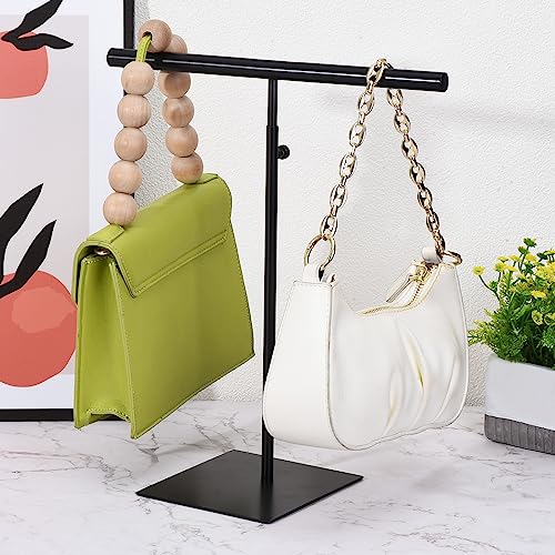 uxcell Necklace Display Stand 2 Pack Adjustable Height Jewelry Rack T Bar Tabletop Purse Holder for Home Boutique Store - Black - color: Black