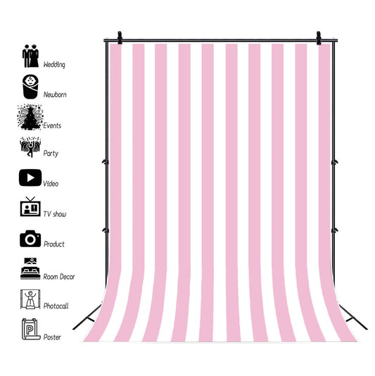 Leyiyi 4x5ft Photography Background Pink and White Stripe Backdrop Happy Birthday Party Vertical Horizontal Stripes Summer Holiday Banquet Baby Shower Blog Make-up Photo Portrait Vinyl Studio Prop - color: Pink,White, size: 4x5ft