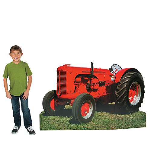 Fun Express Tractor Photo Cut-Out Stand-Up - Large Party Decor for Photo Ops and Floor Display - Perfect for Birthdays Weddings Baby Showers or Themed Events - Eye-Catching Photo Prop - 1 Piece