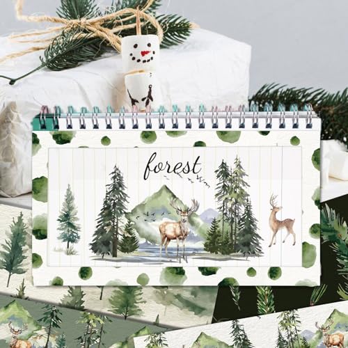 Double Sided Christmas Scrapbook Paper - 24 Sheets Christmas Tree Green Nature Woodland Forest Patterned Holiday Specialty Scrapbooking Paper Packs for Card Making Art Craft Photo Album - color: Green Christmas Tree