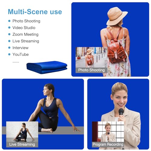 Aimosen 10x10 FT Royal Blue Screen Backdrop for Photography, Large Chromakey Blue Photo Background for Party Portrait Photoshoots Booth Video Studio, High Density Polyester Cloth Fabric Curtain Sheet - color: Blue