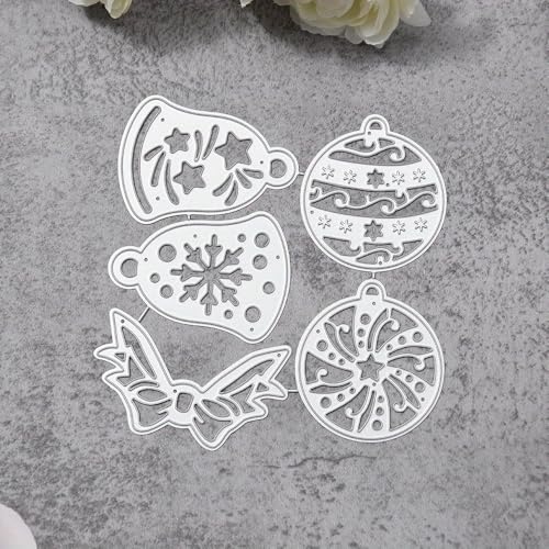 Lapoo Festivals Metal Cutting Die for Scrapbooking - Durable, Cut Stencils for DIY Scrapbook Photo Album Decorative Paper Card, Card Making Supplies, Embossing (Christmas Bells and Bows 4.7 x 4.6 in) - style: Christmas Bells and Bows 4.7 x 4.6 in