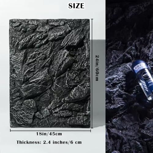 Large 3D Photography Background Board Stereoscopic Imitation Rock Texture Photo Background Waterproof Reusable Photo Backdrops for Product Food Jewelry Cosmetics Props 24x18IN - color: black