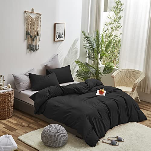 KAREVER Black Comforter Set Cal King Dark Color Bedding Set Soft Durable Blanket Set Men Lightweight Women Breathable True Black Bed Comforter Set - color: Black, size: California King