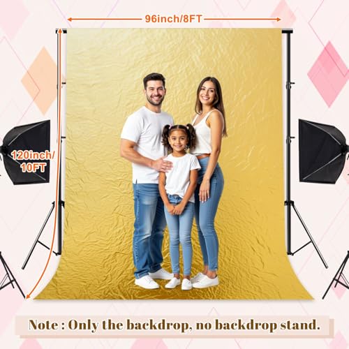 Photography Backdrops Shiny Gold Texture Subtle Creases Reflective Surface 8x10FT Photo Backdrop Photography Background for Portrait Photo Party Decor Video Studio Props Photoshoot - color: Multi10