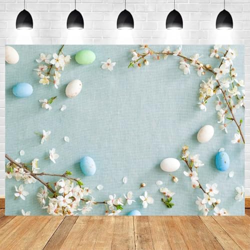 5x3ft Easter Photo Backdrop Spring Cherry Blossom Background Easter Eggs Decor for Photography Spring Banner Floral Backdrop for Photoshoot Event Decor - color: color 6, size: 5x3ft