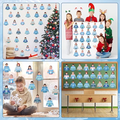 60pcs Winter Theme DIY Cutouts Sweater Bulletin Board Decoration Set Christmas Sweater Paper Cut-Outs Decor for Winter Holiday DIY Photo Craft Xmas Party School Classroom Wall Door Supplies - style: Winter Sweater