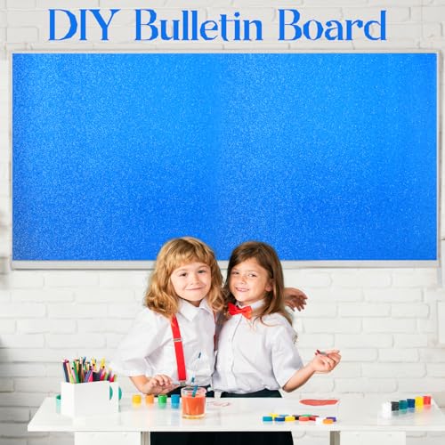 gisgfim Glitter Bulletin Board Roll Sparkle Bulletin Board Background Glitter Poster Paper Gift Wrapping DIY Art Crafts Non Fading Wallpaper for Home Office Classroom Decoration 16" x20ft, Royal Blue - color: Royal Blue