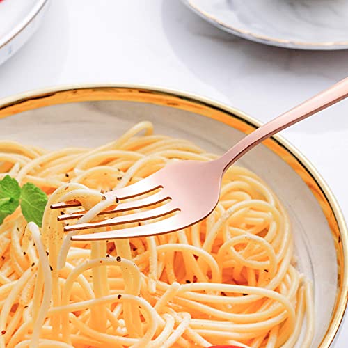 20 Piece Copper Silverware Set,Stainless Steel Flatware Cutlery Set Service for 4 Including Forks Spoons Knives,Kitchen Utensil Set,Tableware for Home and Restaurant, Dishwasher Safe - color: Copper, size: 20-Piece