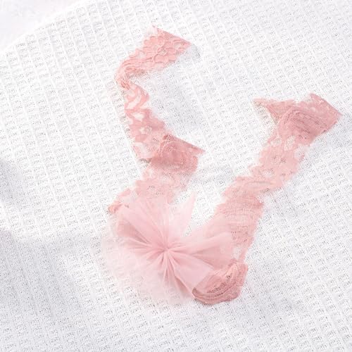 Newborn Photography Outfits Girl Baby Photography Props Lace Romper with Headress Newborn Outfits Girls Photo Props - color: Pink