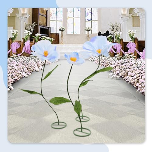 Giant Flowers for Decoration, 5.9ft Large Artificial Flower for Wedding Reception Birthday Halloween Party Background Baby Shower Shop Window Display Photography Props Home Décor (Blue) - color: Blue