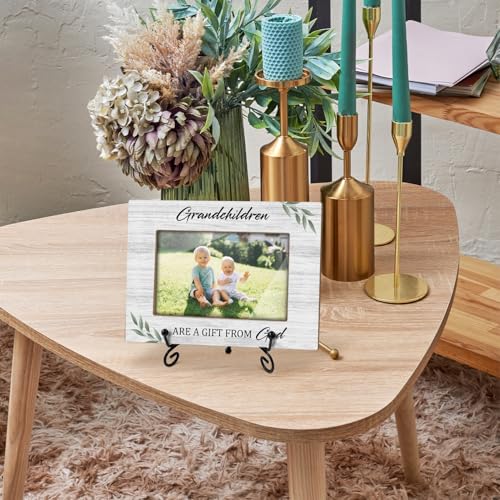 Grandchild Picture Frame - A Gift From God, Grandparent Gifts, Frame Gifts for Christmas Birthday, Grandparent 4 x 6 Picture Frame with Stand for Tabletop Display (Horizontal Portrait) - color: Frame16