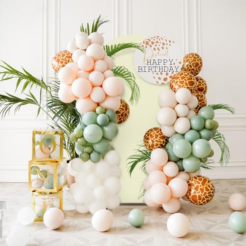 LEBENGURU Upgraded 6FT Open Arch Backdrop Cover, Beige Spandex Fitted Round Top Wedding Arches, Double-Sided U-Shaped Arch Chiara Stand Covers for Birthday Party Baby Shower Banquet Balloon Décor - color: Beige, size: 6FT