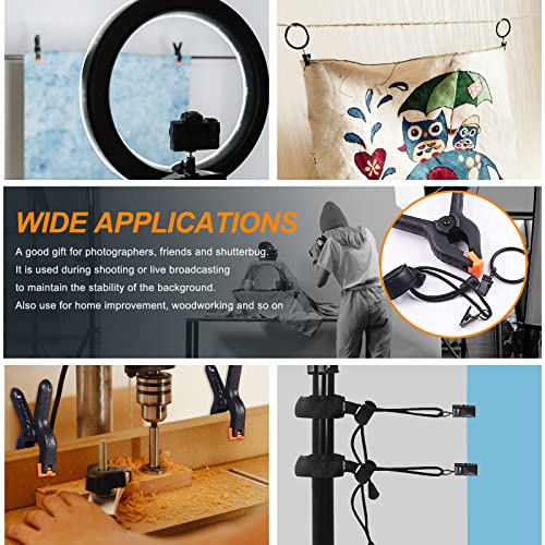 22Pcs Backdrop Kit with Clips, Clamps, Rings & Spring Clamps for Photography & Video Studio - size: Plastic Backdrop Clips Set