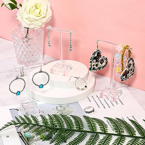 KALIONE 6 Pcs Acrylic Earrings Display Clear Earring Display Holder T Bar Earring Organizer Countertop Earring Hanger Stand Holder Tree Stand Earring Holder for Jewelry Props Show
