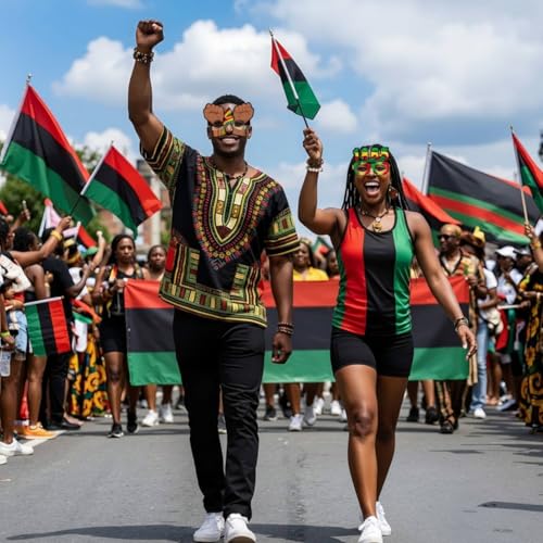 32 Pcs Juneteenth Party Decorations Paper Eyeglasses Black History Month African American Accessories Pan African Flag Photo Booth Props 1865 Freedom Day Celebration Party Supplies - style: Juneteenth