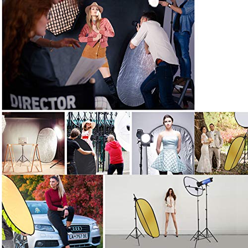 Photography Light Reflector with Clip 5 in 1 Portable 60x90cm/24x35inch Oval Collapsible Multi Disc Photography Studio Photo Camera Lighting Reflector Diffuser - size: open size:60x90cm/24x35inch