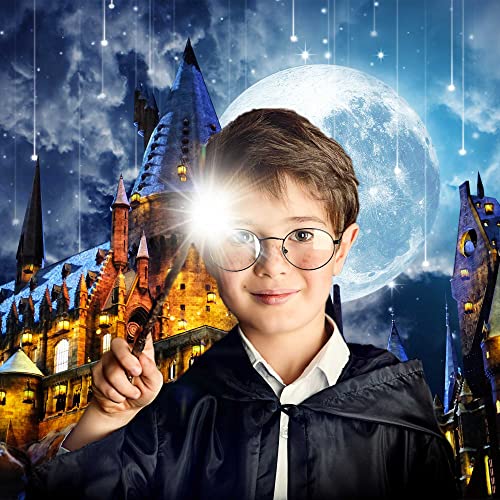 8x6ft Wizard School Magic Castle Backdrop Photography Night Full Moon Background Kids Birthday Halloween Party Decoration Supplies Cake Table Banner Photo Booth Props SK6219D - color: SK6219, size: 8x6ft