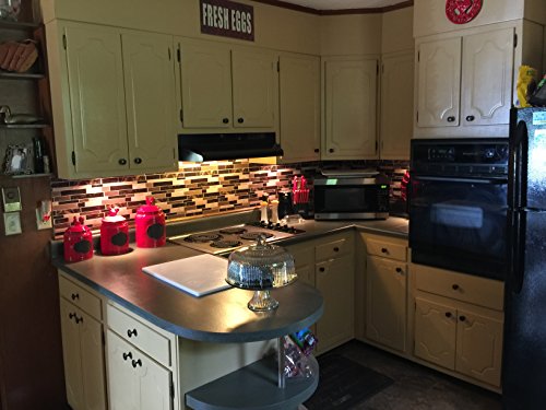 Art3d 6-Pack Peel and Stick Vinyl Sticker Kitchen Backsplash Tiles, 12" x 12" Marble Design - color: Brown