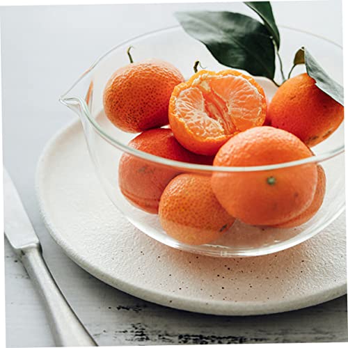 GLEAVI 2pcs Transparent Glass Salad Bowl Practical Food Storage Serving Bowl for Desserts Fruits and Baking Daily Use and Photography Props