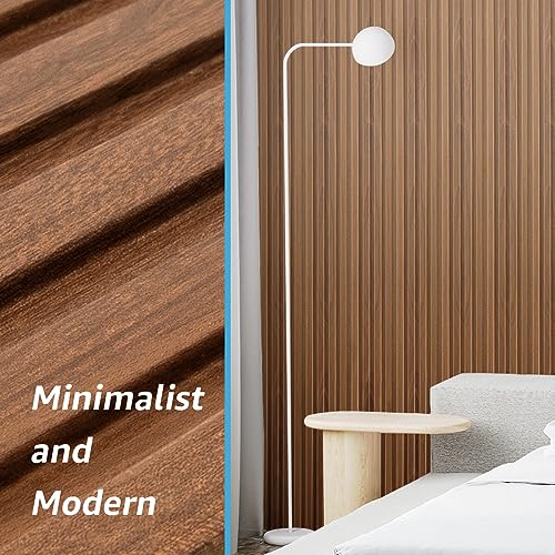 Art3d Slat Wall Panels, WPC Soundproof 3D Wall Paneling for Interior Wall Decor, TV Background, 8-Pack 96 x 6 in. Teak - color: Teak, size: 96 x 6 x 0.3 inches