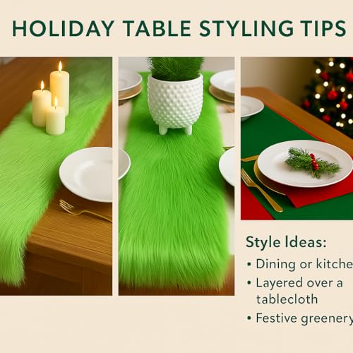 FabricLA Purple Faux Fur Accent Cut 14 x 84 Inches with Rounded Edges for Holiday & Christmas Decor - color: Purple, size: 14"X84" inch